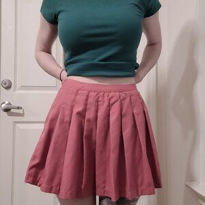 Forever 21 Pink Pleated Mini Skirt